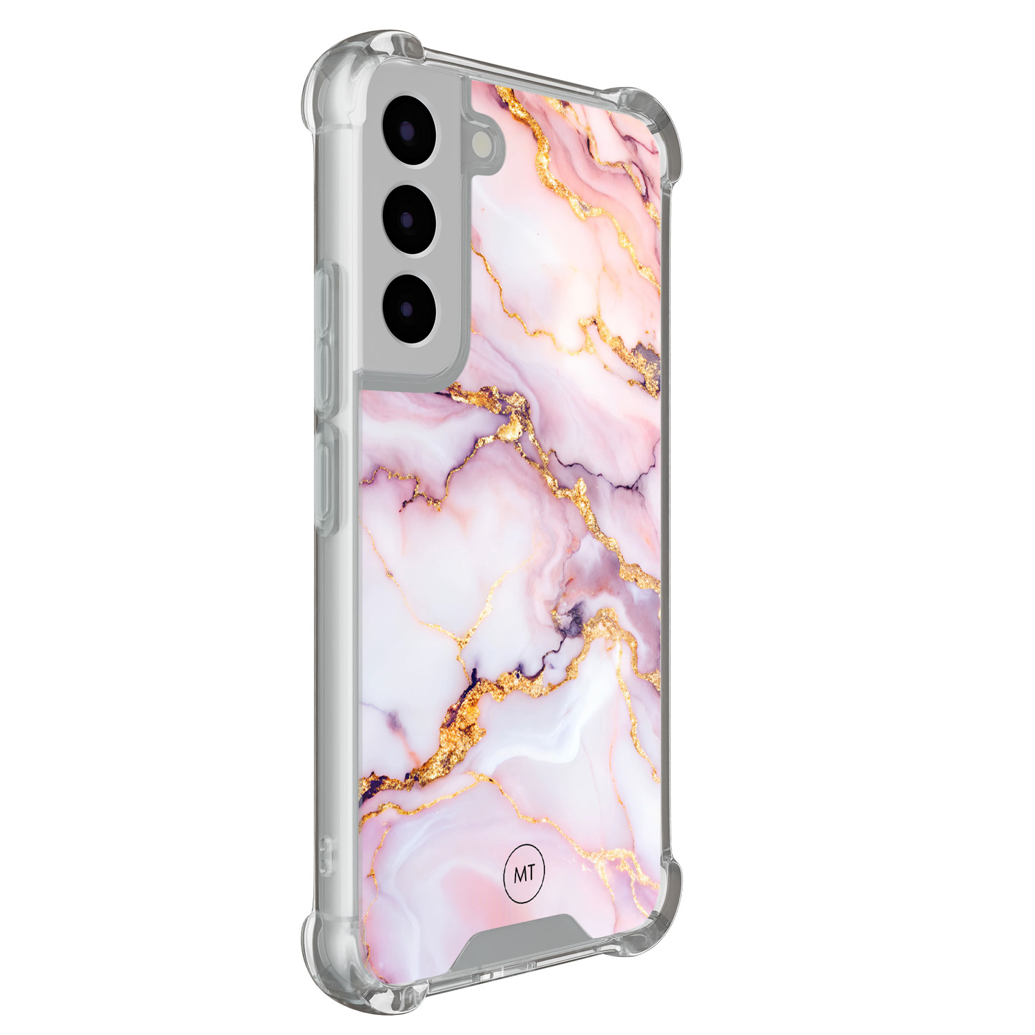 Mooie Telefoonhoesjes Samsung Galaxy S22 shockproof hoesje - Marble pink
