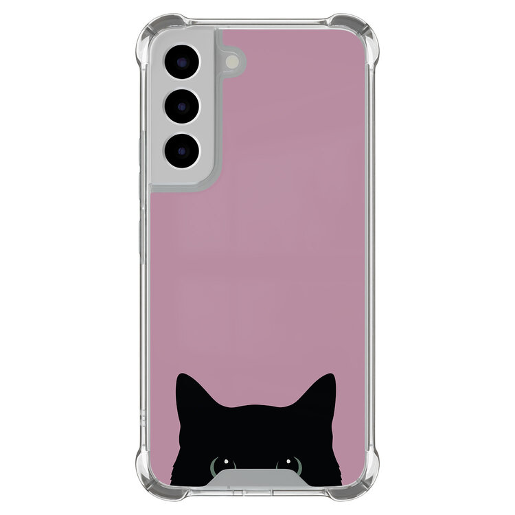 Mooie Telefoonhoesjes Samsung Galaxy S22 shockproof hoesje - Zwarte kat