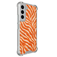 Mooie Telefoonhoesjes Samsung Galaxy S22 shockproof hoesje - Zebra oranje