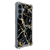 Mooie Telefoonhoesjes Samsung Galaxy S25 shockproof hoesje - Black marble elegance