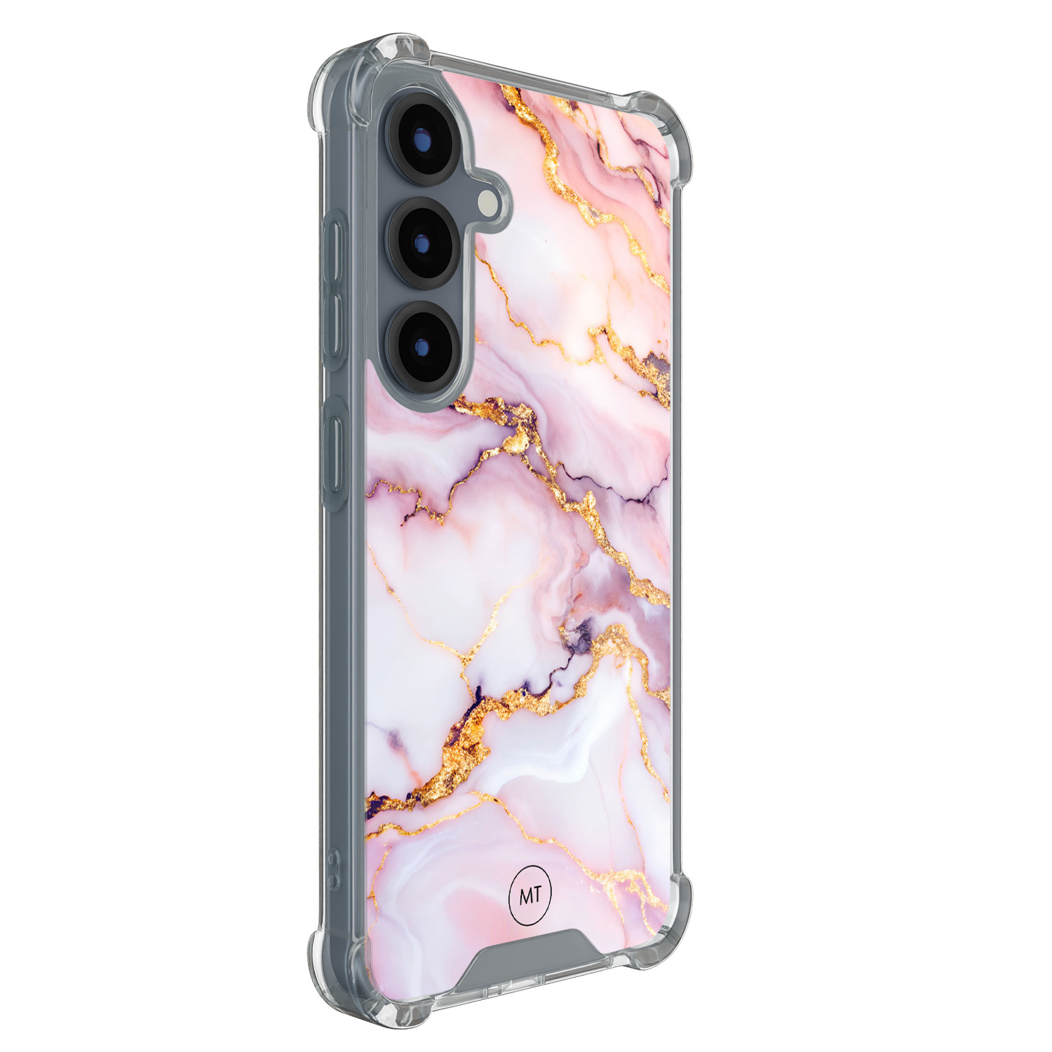 Mooie Telefoonhoesjes Samsung Galaxy S25 shockproof hoesje - Marble pink