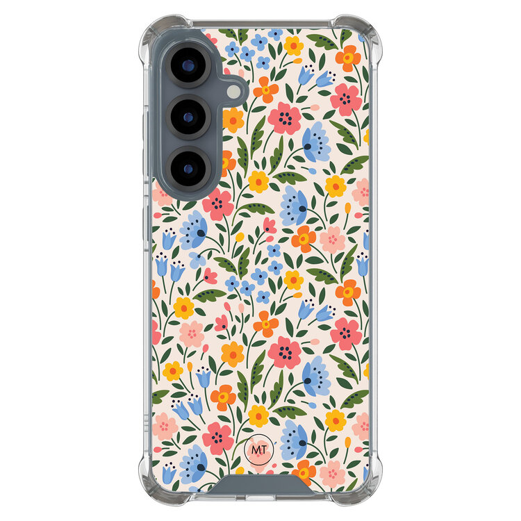 Mooie Telefoonhoesjes Samsung Galaxy S25 shockproof hoesje - Romantische bloemen