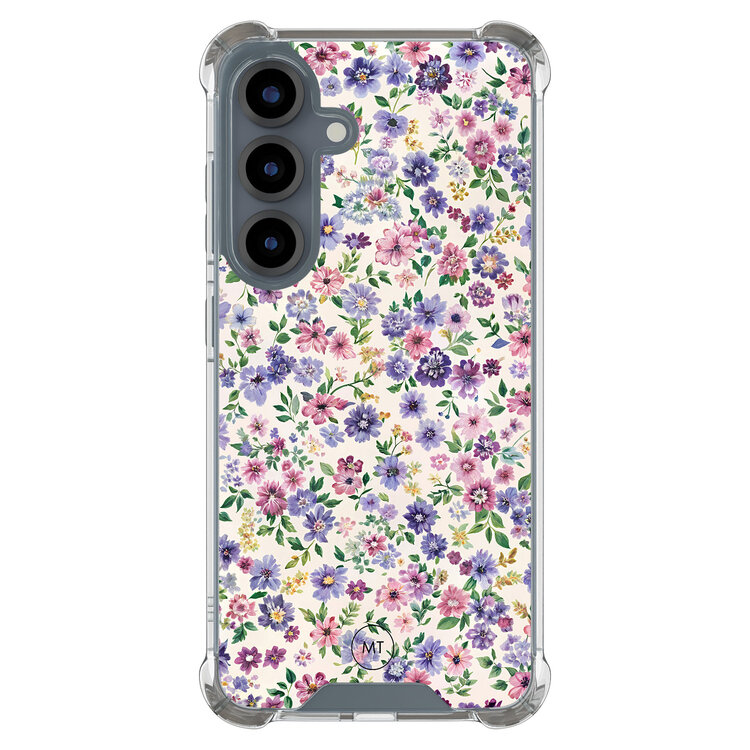 Mooie Telefoonhoesjes Samsung Galaxy S25 shockproof hoesje - Purple garden