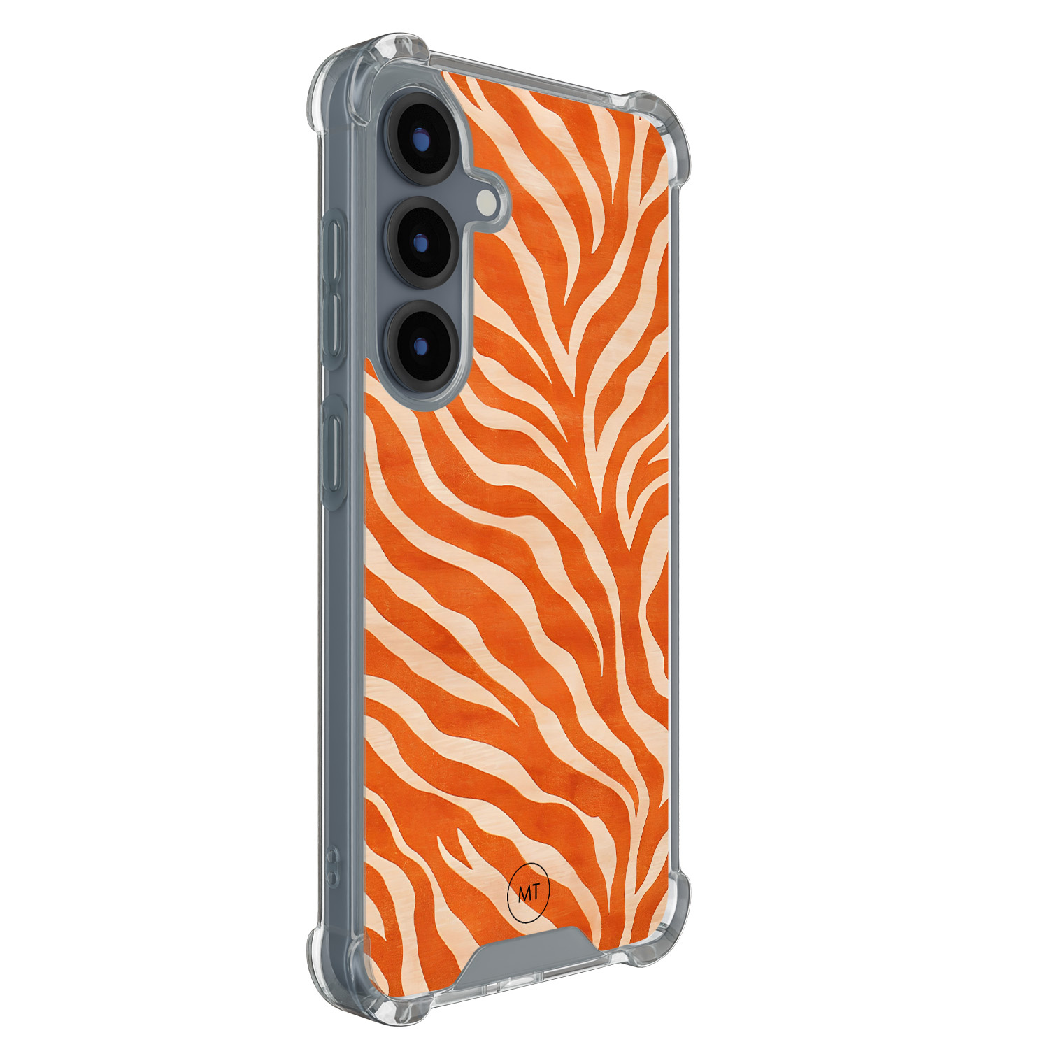 Mooie Telefoonhoesjes Samsung Galaxy S25 shockproof hoesje - Zebra oranje