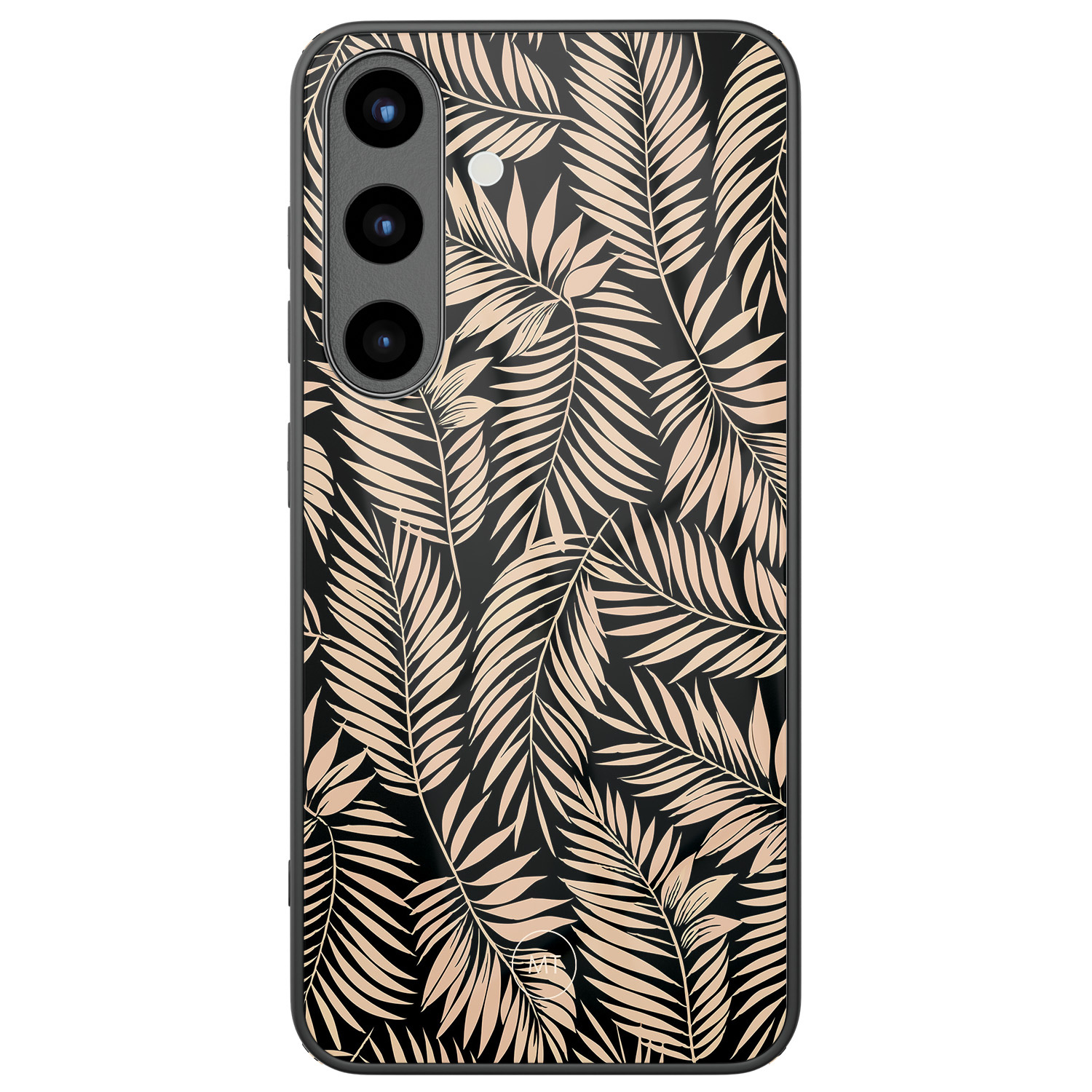 Mooie Telefoonhoesjes Samsung Galaxy S25 hoesje glas - Palm silhouette