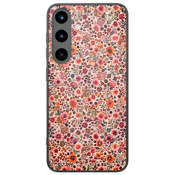 Mooie Telefoonhoesjes Samsung Galaxy S25 hoesje glas - Vintage floral
