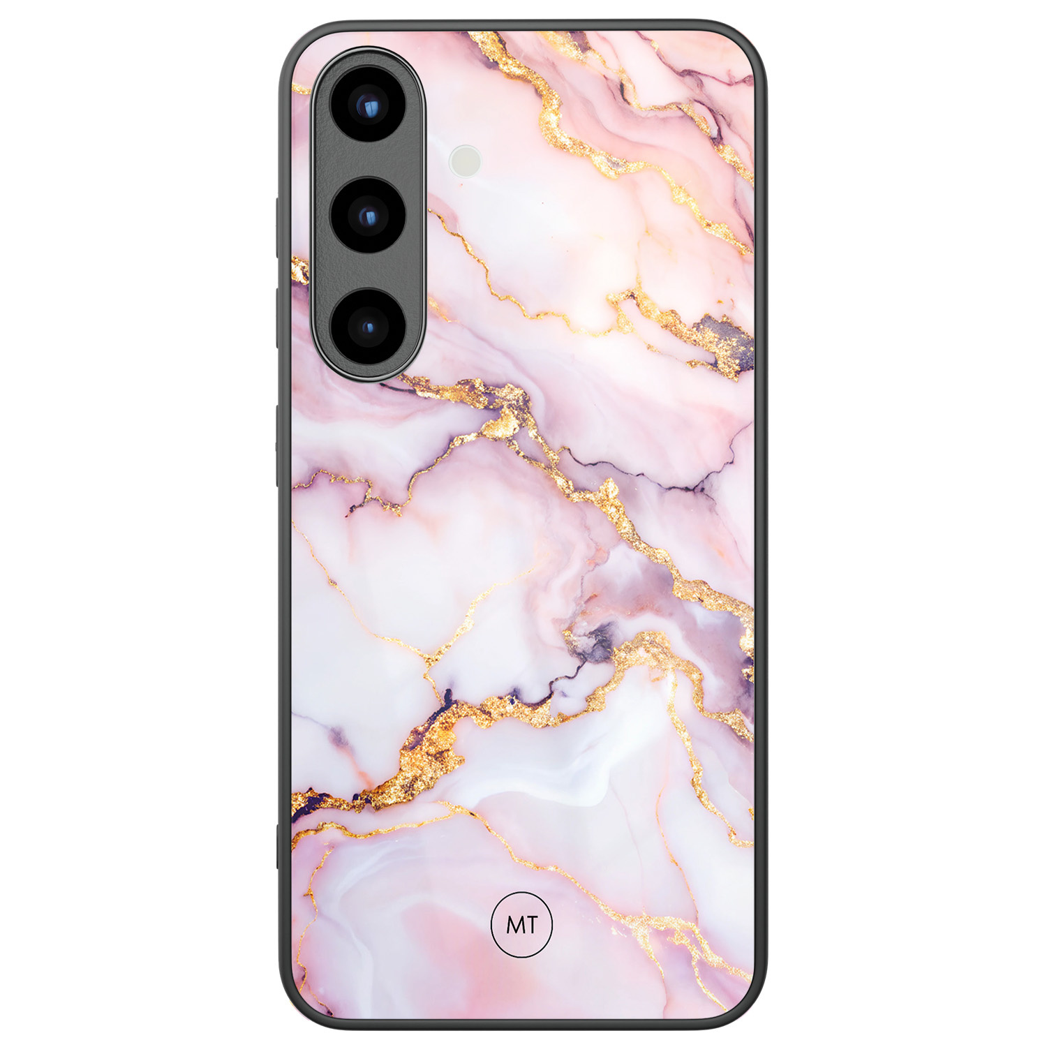 Mooie Telefoonhoesjes Samsung Galaxy S25 hoesje glas - Marble pink