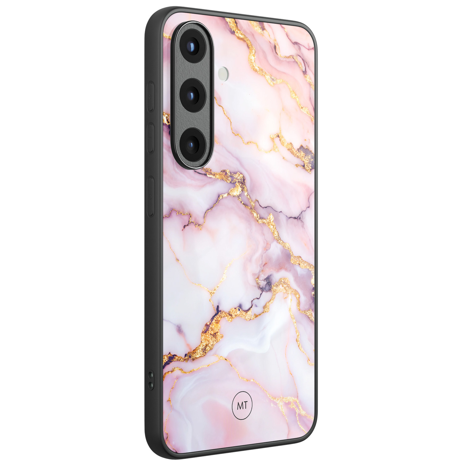 Mooie Telefoonhoesjes Samsung Galaxy S25 hoesje glas - Marble pink