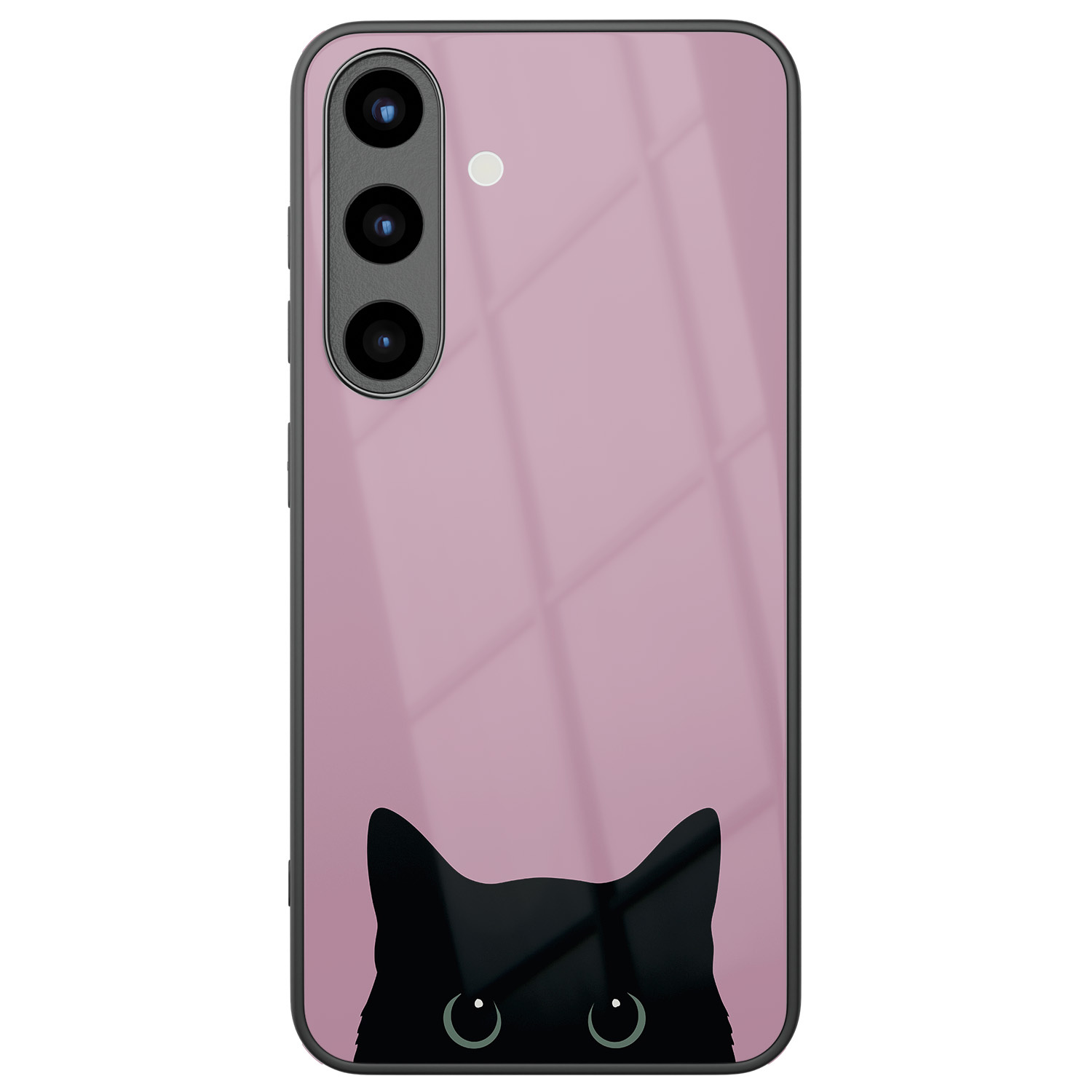 Mooie Telefoonhoesjes Samsung Galaxy S25 hoesje glas - Zwarte kat