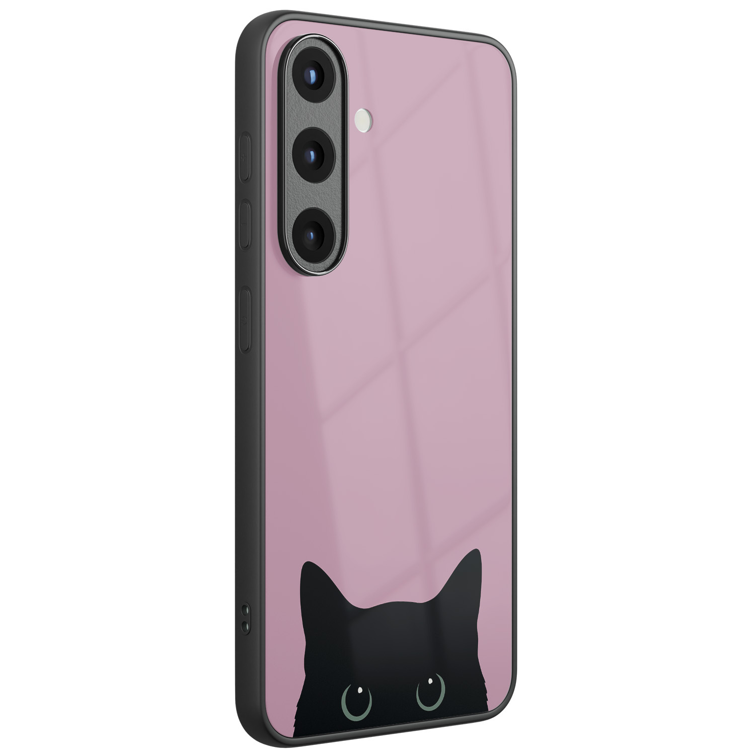 Mooie Telefoonhoesjes Samsung Galaxy S25 hoesje glas - Zwarte kat