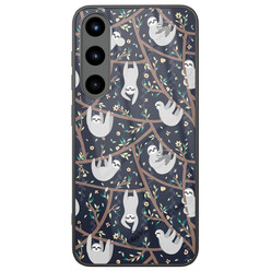 Mooie Telefoonhoesjes Samsung Galaxy S25 hoesje glas - Luiaard print