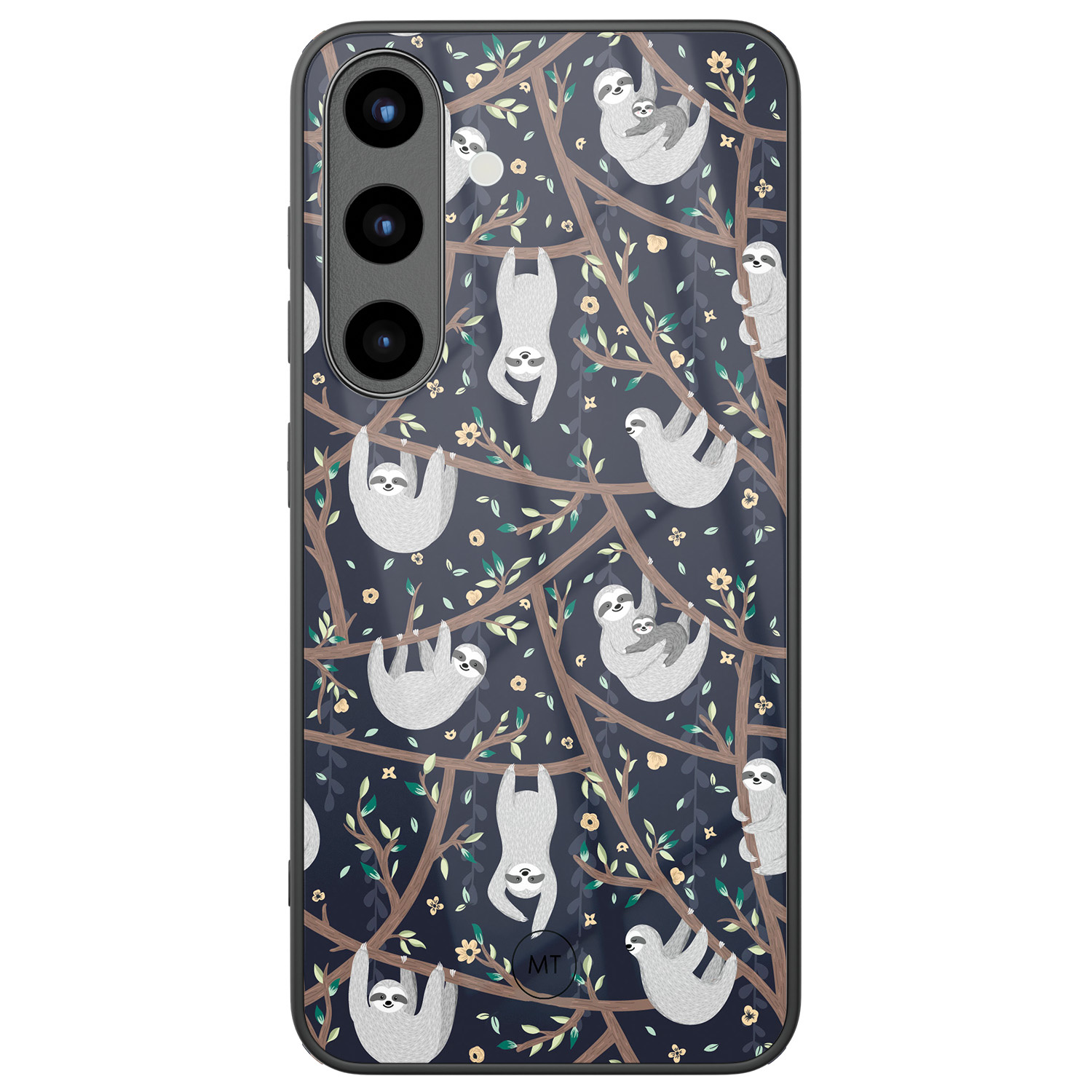 Mooie Telefoonhoesjes Samsung Galaxy S25 hoesje glas - Luiaard print