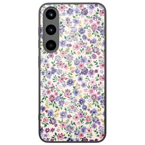 Mooie Telefoonhoesjes Samsung Galaxy S25 hoesje glas - Purple garden