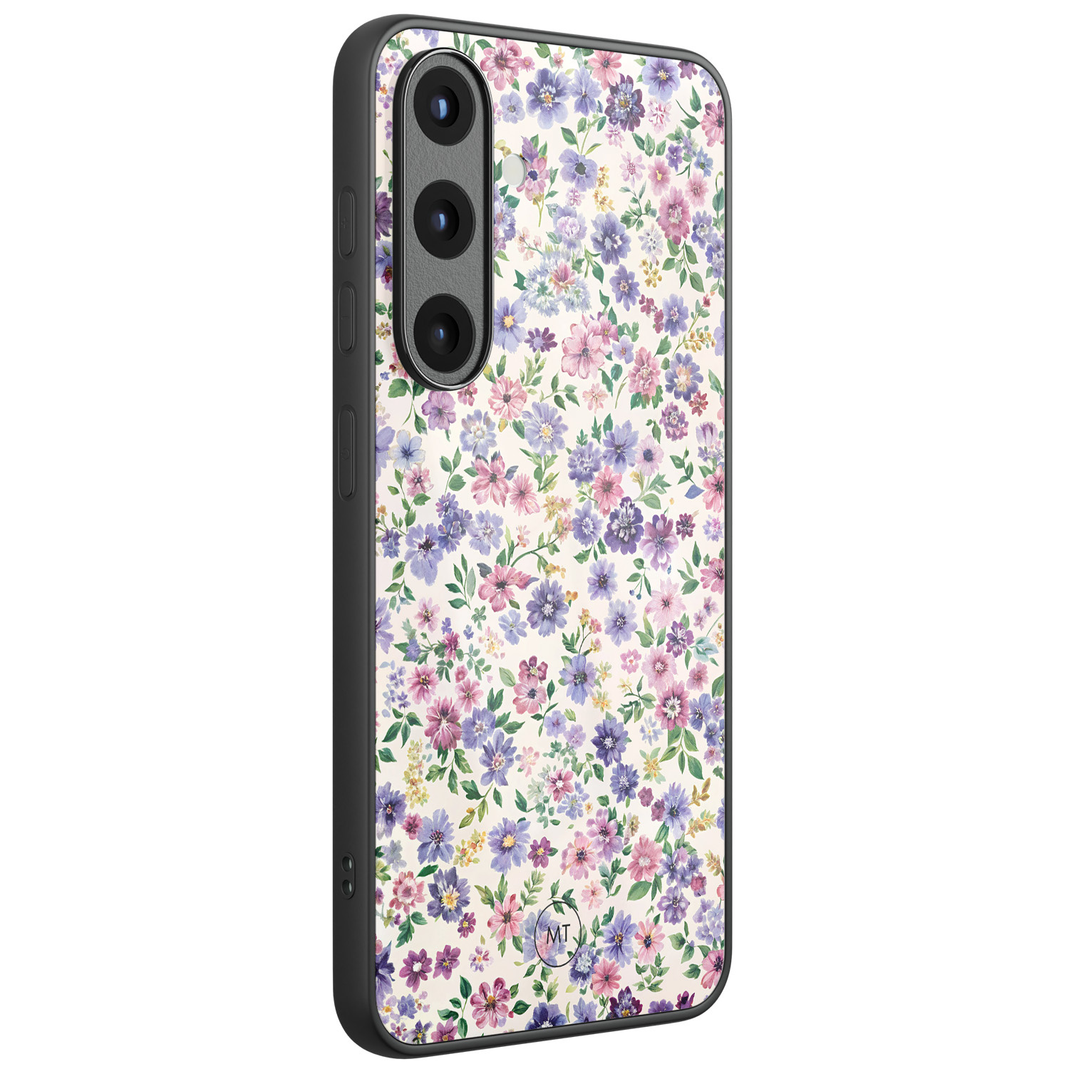 Mooie Telefoonhoesjes Samsung Galaxy S25 hoesje glas - Purple garden