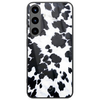 Mooie Telefoonhoesjes Samsung Galaxy S25 hoesje glas - Koeienprint