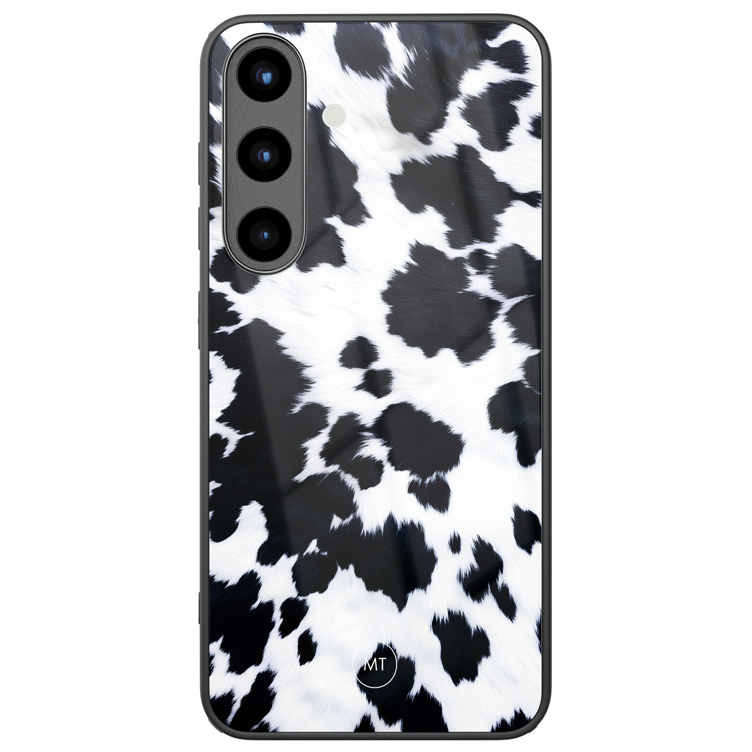 Mooie Telefoonhoesjes Samsung Galaxy S25 hoesje glas - Koeienprint