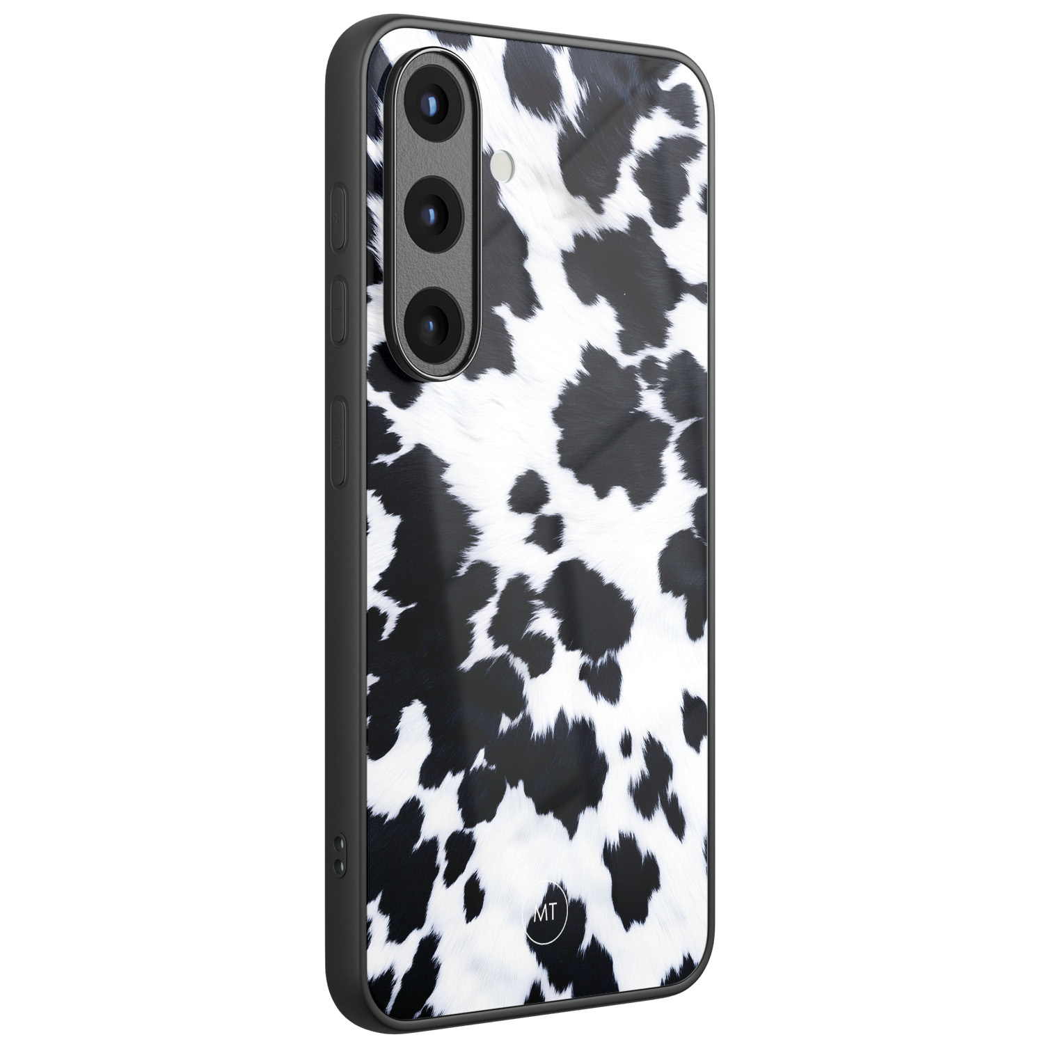 Mooie Telefoonhoesjes Samsung Galaxy S25 hoesje glas - Koeienprint