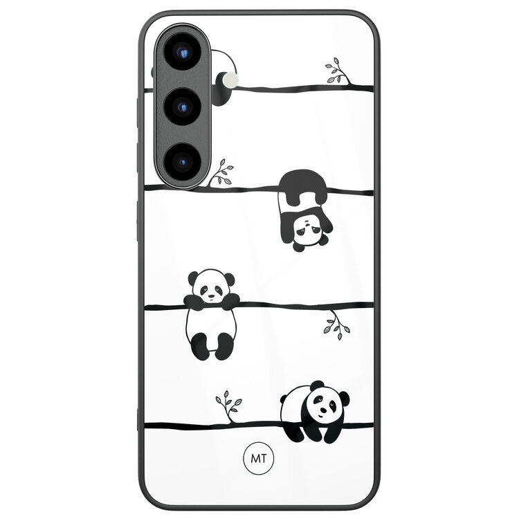 Mooie Telefoonhoesjes Samsung Galaxy S25 hoesje glas - Panda Mooie Telefoonhoesjes Samsung Galaxy S25 hoesje glas - Panda