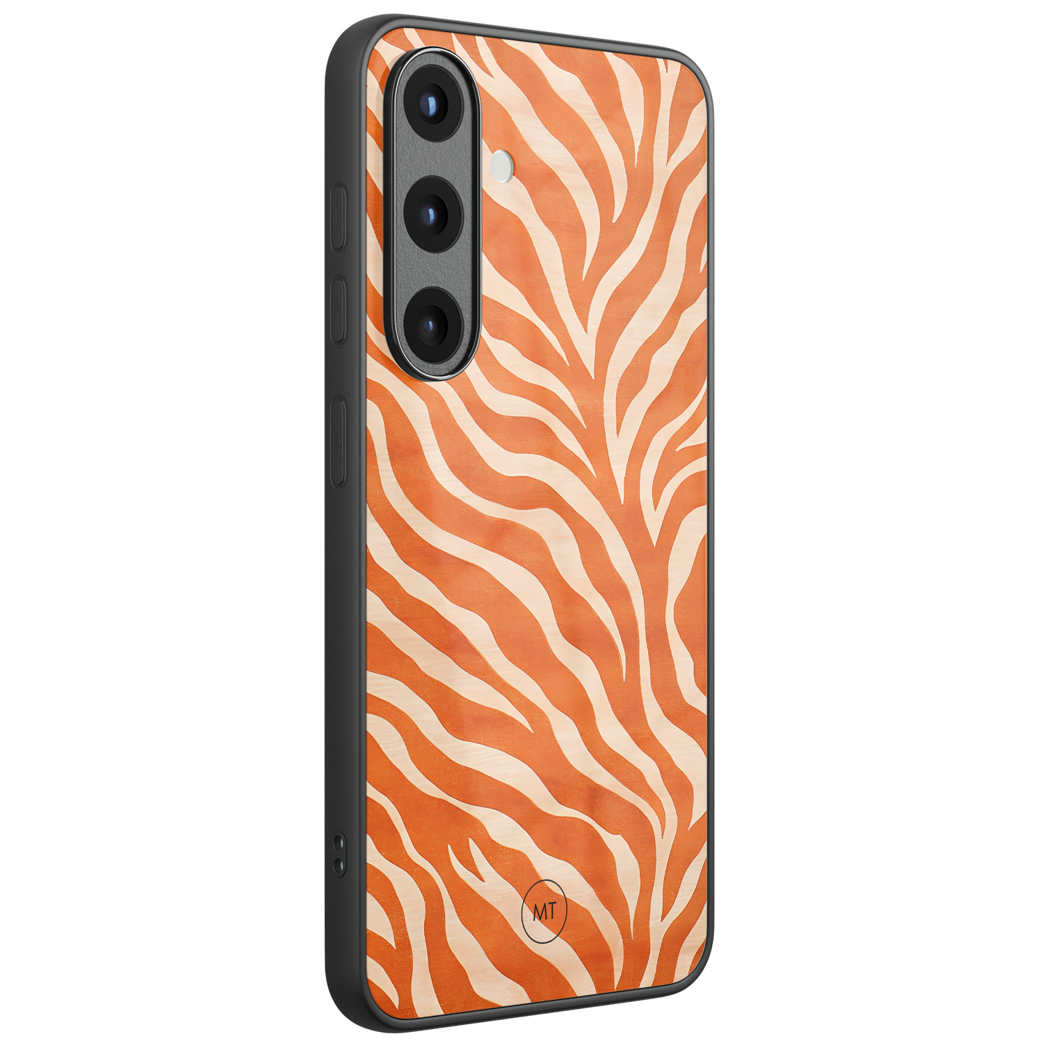 Mooie Telefoonhoesjes Samsung Galaxy S25 hoesje glas - Zebra oranje