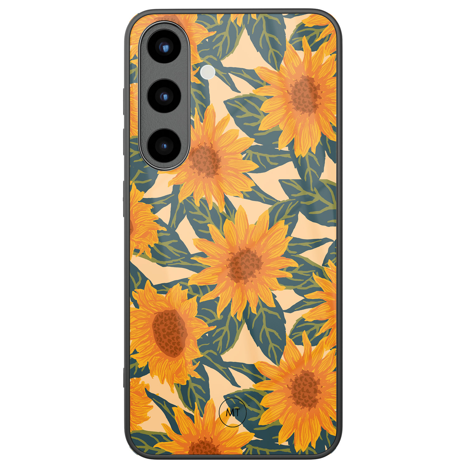 Mooie Telefoonhoesjes Samsung Galaxy S25 hoesje glas - Zonnebloemen