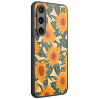 Mooie Telefoonhoesjes Samsung Galaxy S25 hoesje glas - Zonnebloemen
