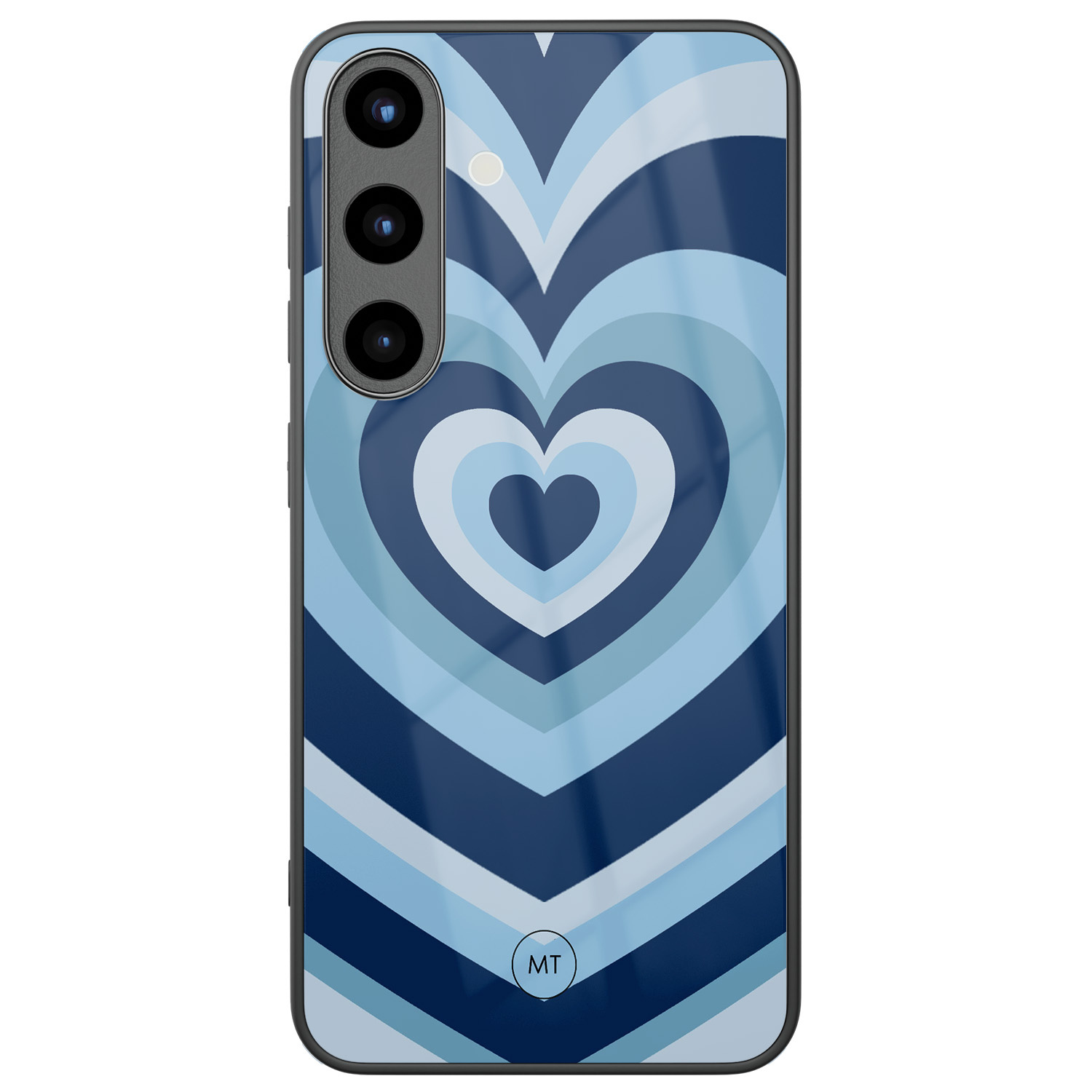 Mooie Telefoonhoesjes Samsung Galaxy S25 hoesje glas - Hart blauw