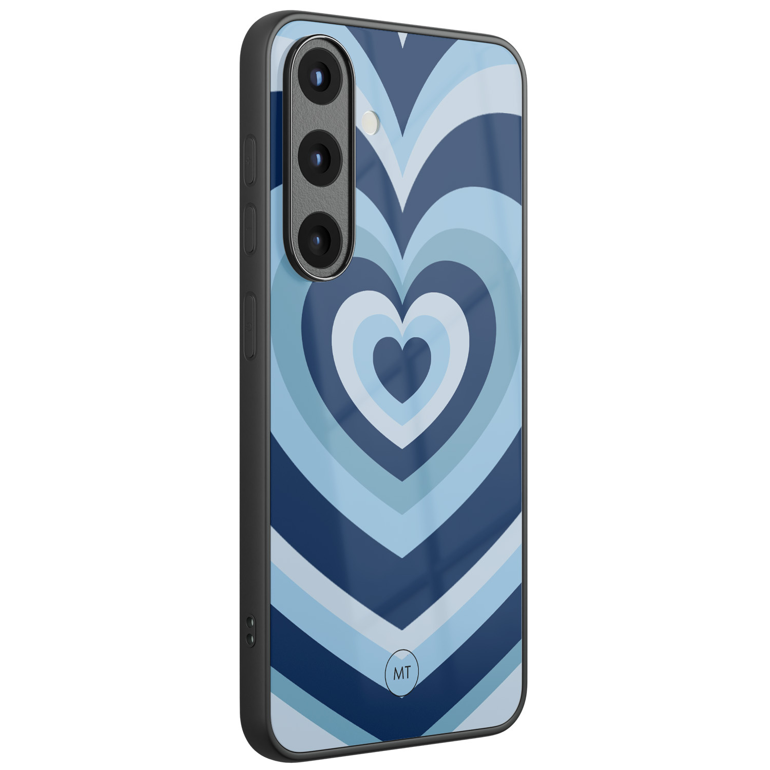 Mooie Telefoonhoesjes Samsung Galaxy S25 hoesje glas - Hart blauw