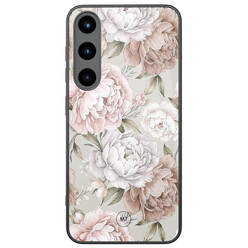 Mooie Telefoonhoesjes Samsung Galaxy S25 hoesje glas - Klassieke bloemen