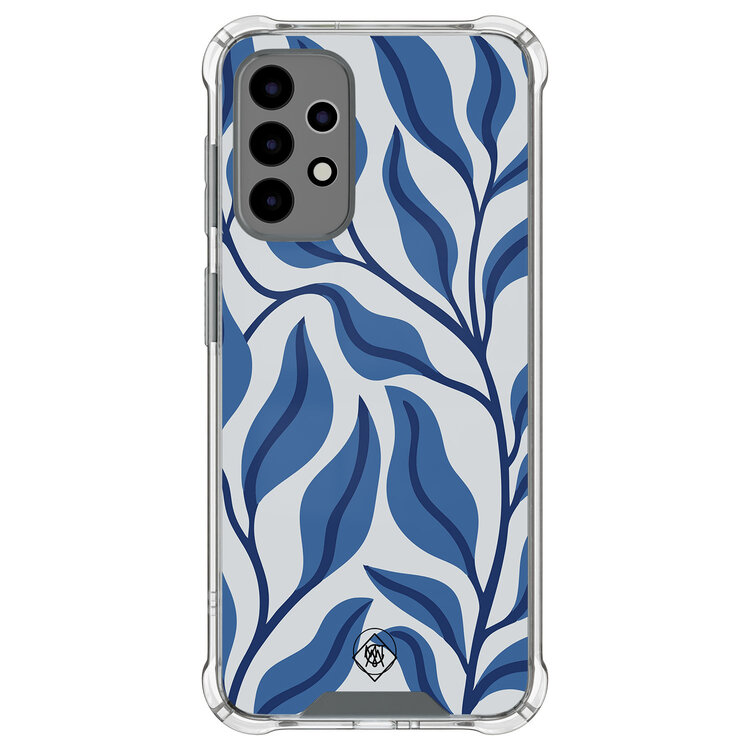 Mooie Telefoonhoesjes Samsung Galaxy A52(s) shockproof hoesje - Blue leaves