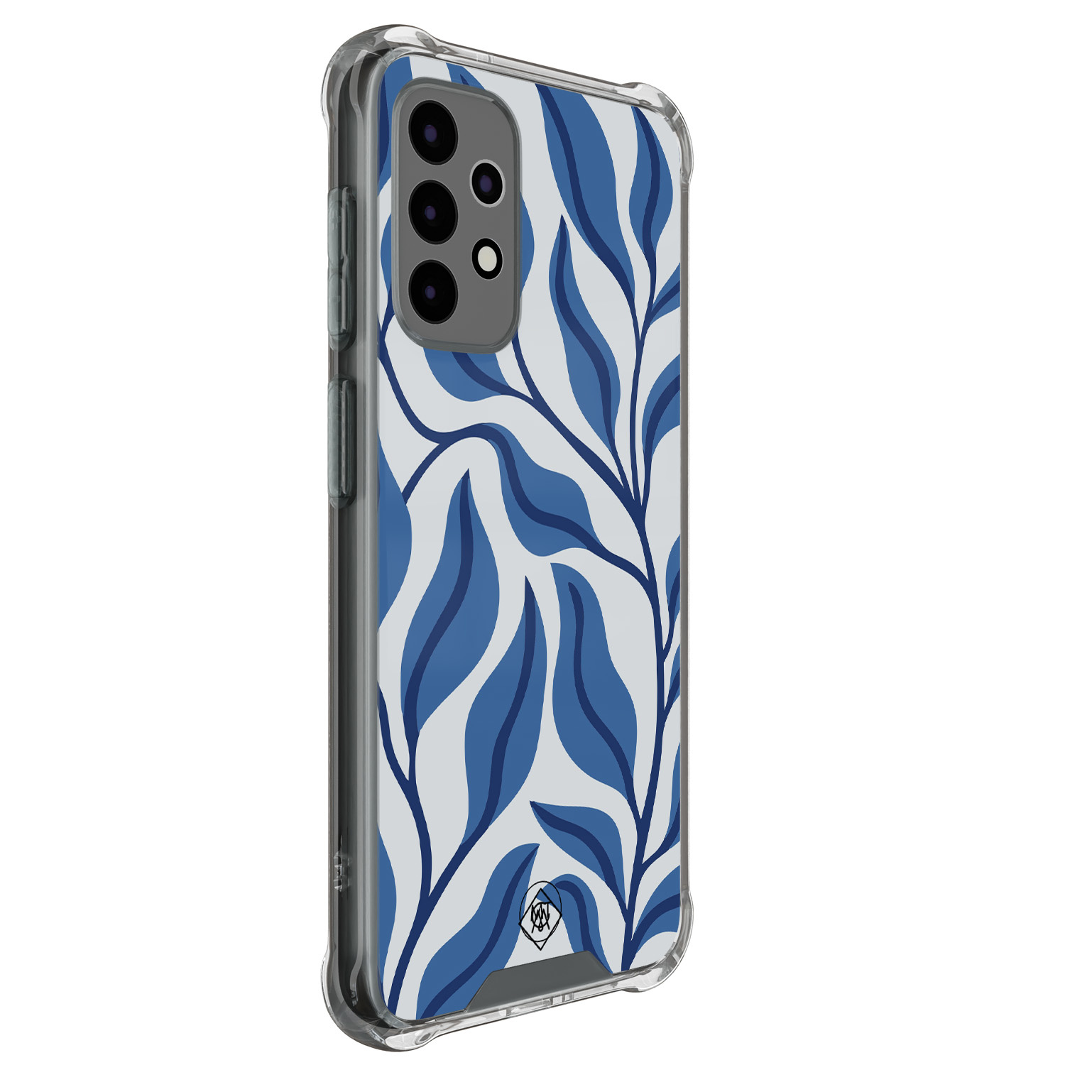 Mooie Telefoonhoesjes Samsung Galaxy A52(s) shockproof hoesje - Blue leaves