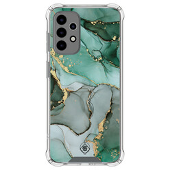 Mooie Telefoonhoesjes Samsung Galaxy A52(s) shockproof hoesje - Groen grijs marmer