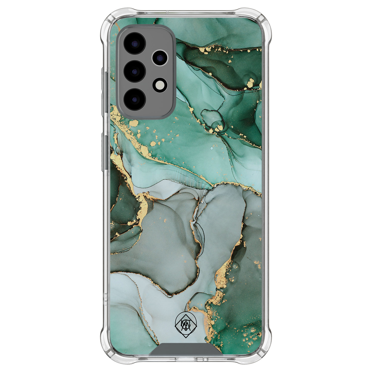Mooie Telefoonhoesjes Samsung Galaxy A52(s) shockproof hoesje - Groen grijs marmer
