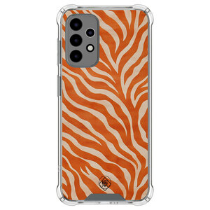 Mooie Telefoonhoesjes Samsung Galaxy A52(s) shockproof hoesje - Zebra oranje