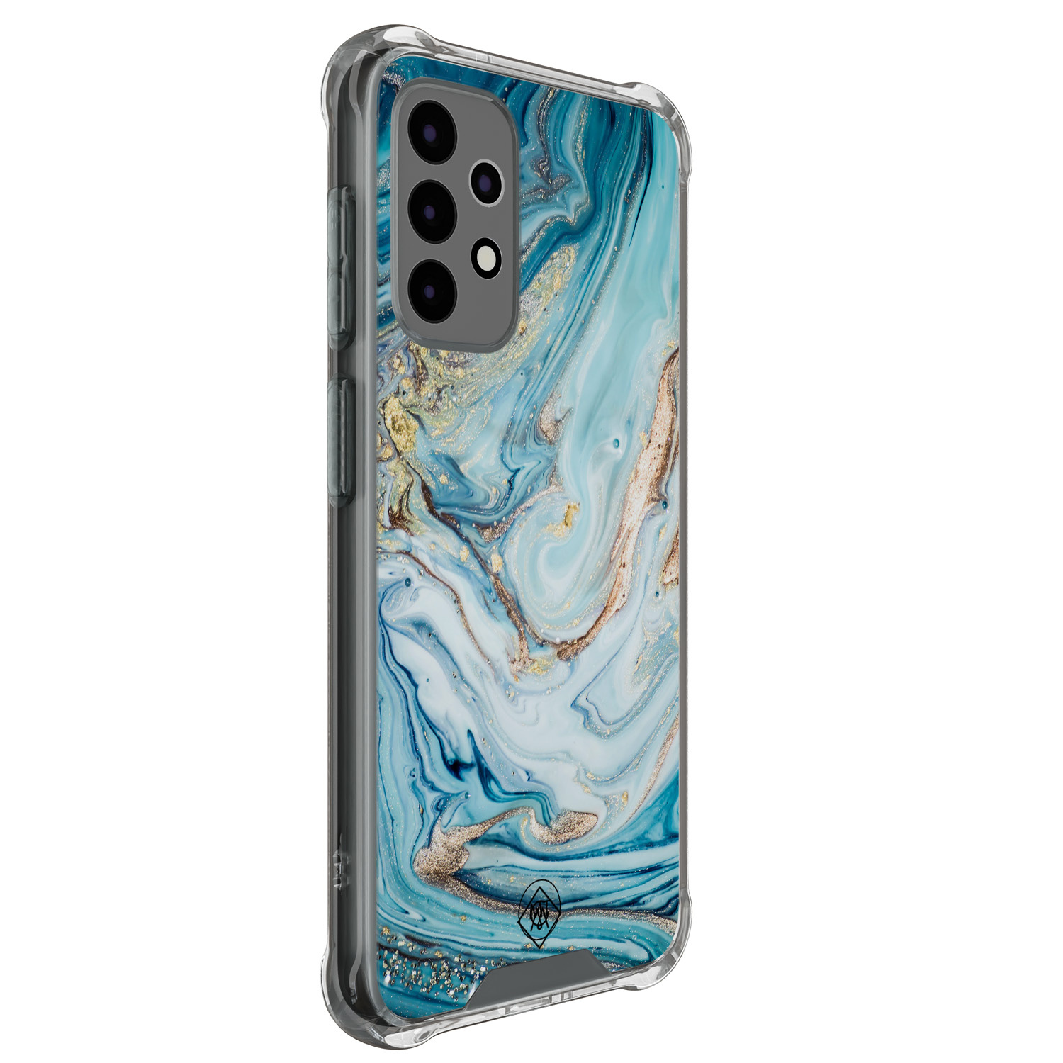 Mooie Telefoonhoesjes Samsung Galaxy A52(s) shockproof hoesje - Marmer blauw goud