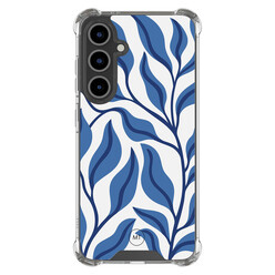 Mooie Telefoonhoesjes Samsung Galaxy S25 FE shockproof hoesje - Blue leaves