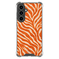 Mooie Telefoonhoesjes Samsung Galaxy S25 FE shockproof hoesje - Zebra oranje