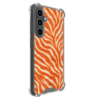 Mooie Telefoonhoesjes Samsung Galaxy S25 FE shockproof hoesje - Zebra oranje