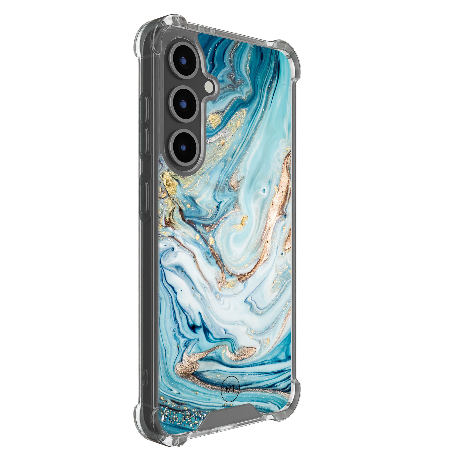 Mooie Telefoonhoesjes Samsung Galaxy S25 FE shockproof hoesje - Marmer blauw goud