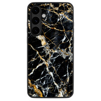 Mooie Telefoonhoesjes Samsung Galaxy S25 FE hoesje - Black marble elegance