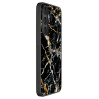 Mooie Telefoonhoesjes Samsung Galaxy S25 FE hoesje - Black marble elegance