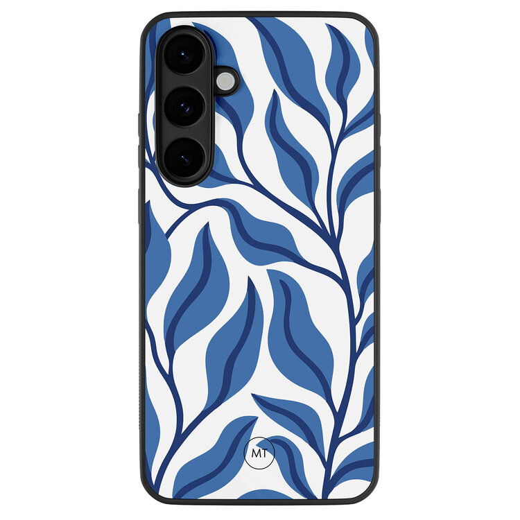 Mooie Telefoonhoesjes Samsung Galaxy S25 FE hoesje - Blue leaves Mooie Telefoonhoesjes Samsung Galaxy S25 FE hoesje - Blue leaves