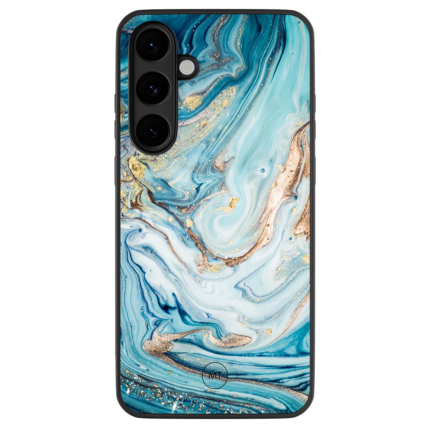Mooie Telefoonhoesjes Samsung Galaxy S25 FE hoesje - Marmer blauw goud