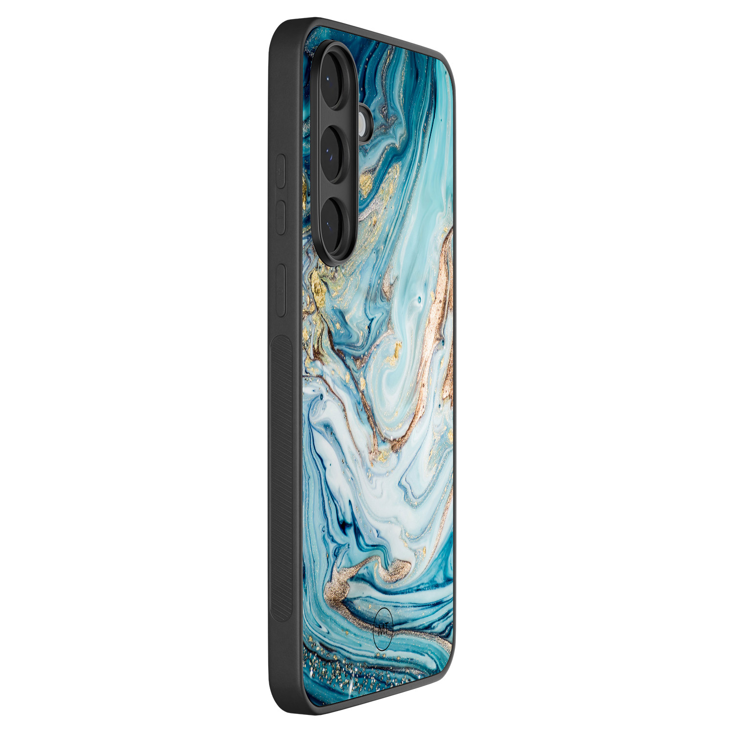 Mooie Telefoonhoesjes Samsung Galaxy S25 FE hoesje - Marmer blauw goud