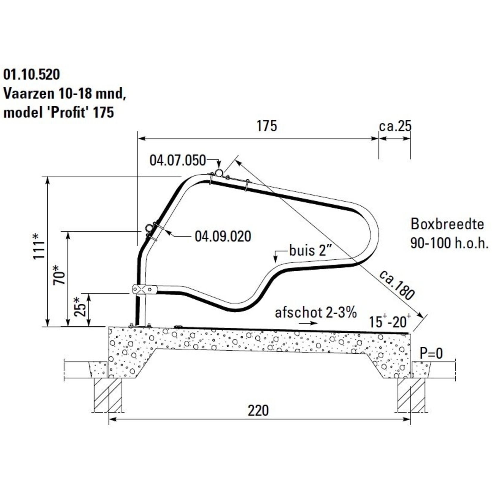 Spinder Ligbox model Spinder Profit voor vaarzen 10-18 mnd