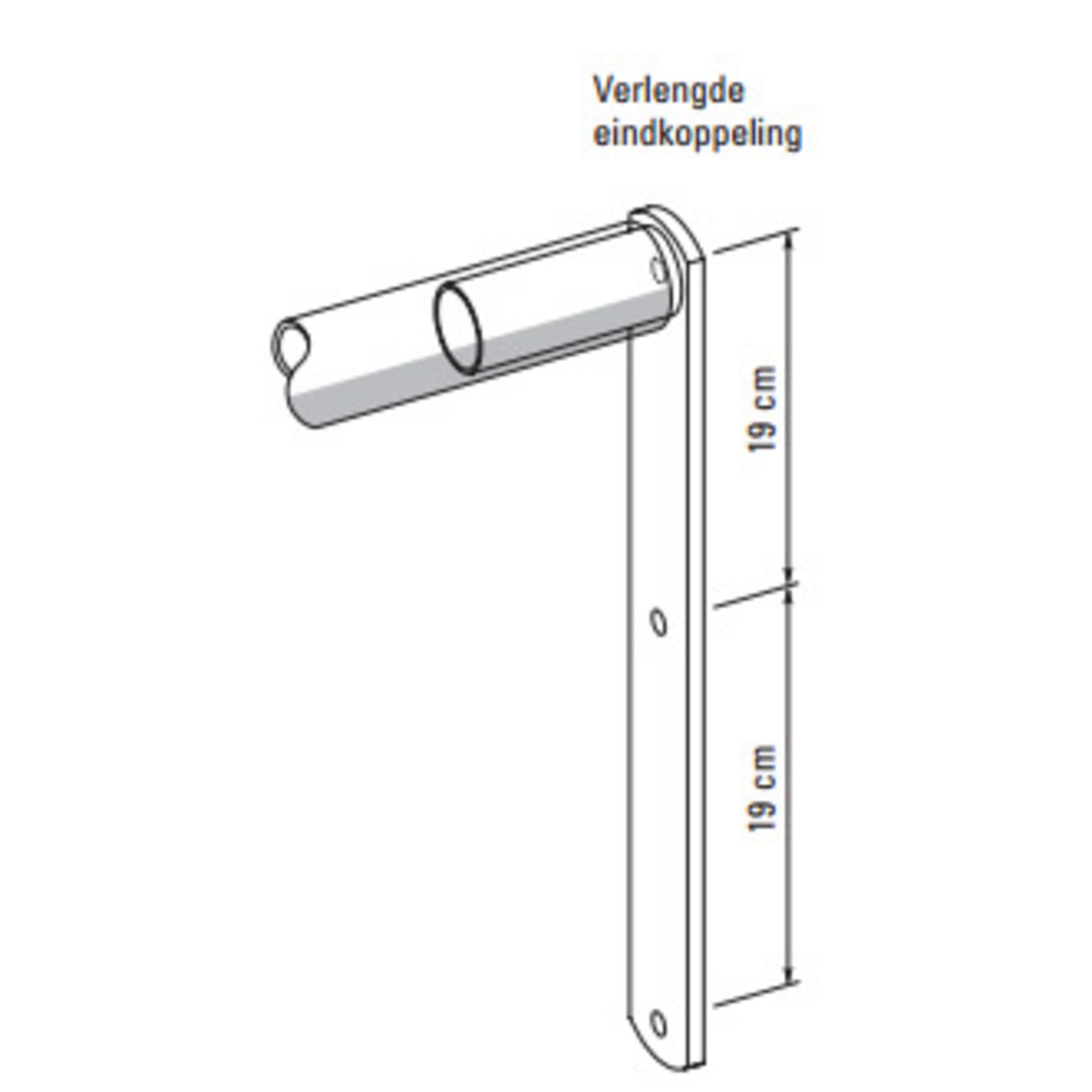 Verlengde eindkoppeling voor golfschoftboom
