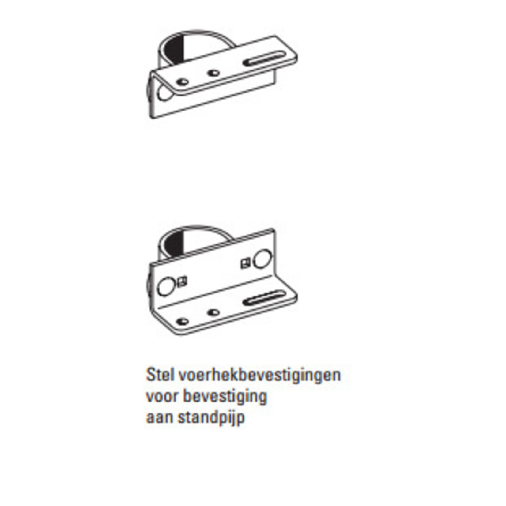 Stel voerhekbevestiging 0-5 cm / 80 x 80 mm