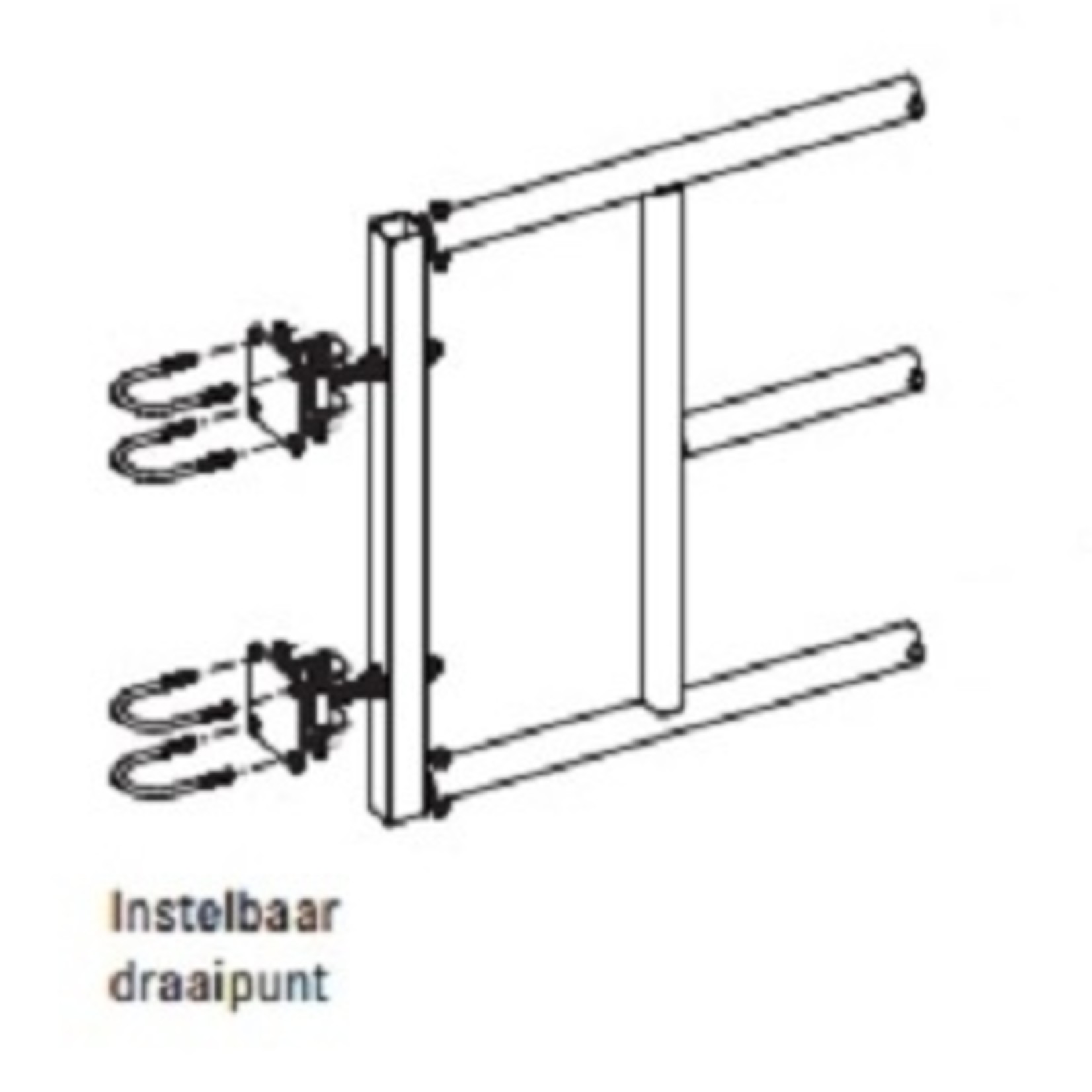 Verstelbaar draaipunt t.b.v. hek 95 cm / 2,5"