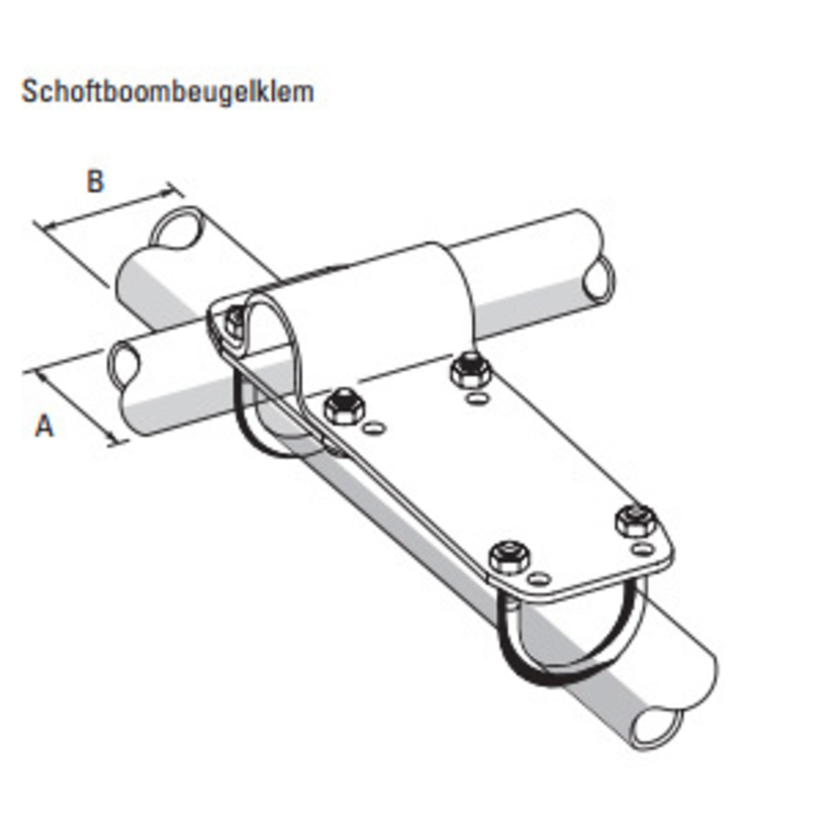 Schoftboom beugelklem 1,5" x 1,5"