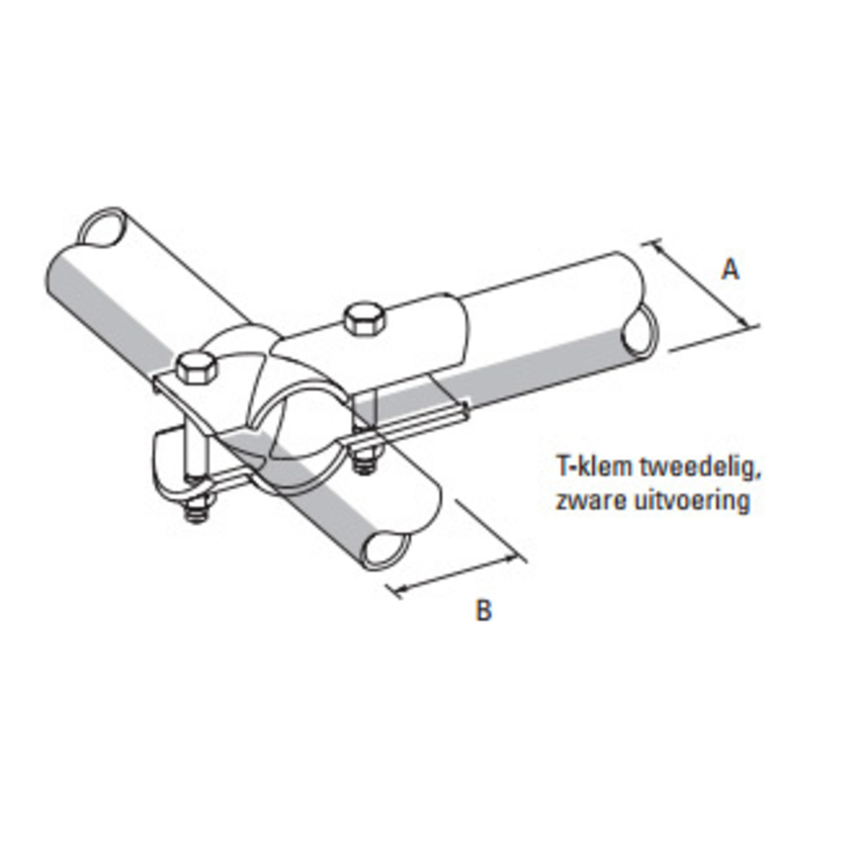 T-klem tweedelig 2" x 2" (model tj210)