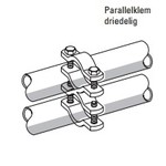 Parallelklem driedelig 1,5" x 1,5"